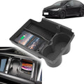 Wireless Car Charger with 10w Wireless and USB Qc3.0 Fast Charging for Tesla Model S/X (2017-2021) Center Console Charging Pad Mat Interior Accessories