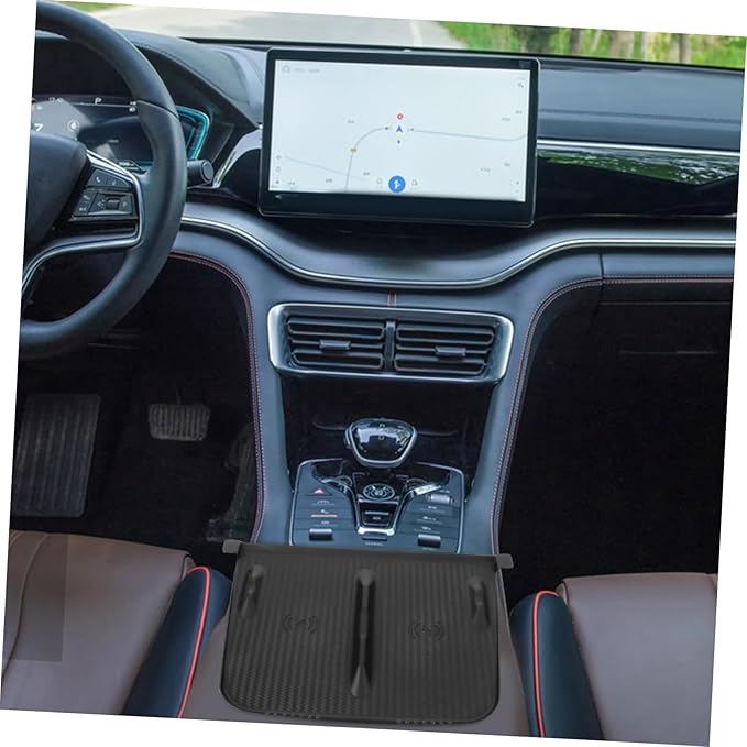 Center Console Skid Silicone Mat Wireless Charging Pad Compatible Model Easy to Install Protects Against Scratches and Slippage