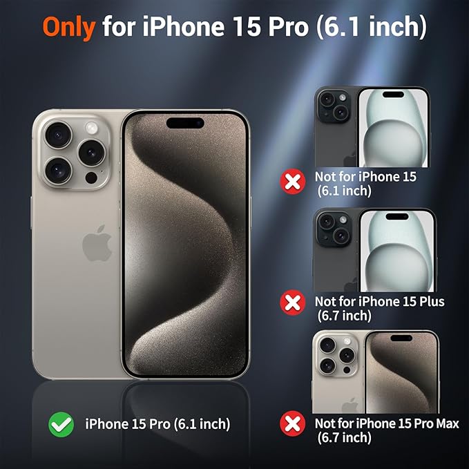 SUPFINE Magnetic for iPhone 15 Pro Case (Compatible with MagSafe) (Military Grade Drop Protection) Translucent Matte Shockproof with Anti-Fingerprint Phone Case,Blue Purple