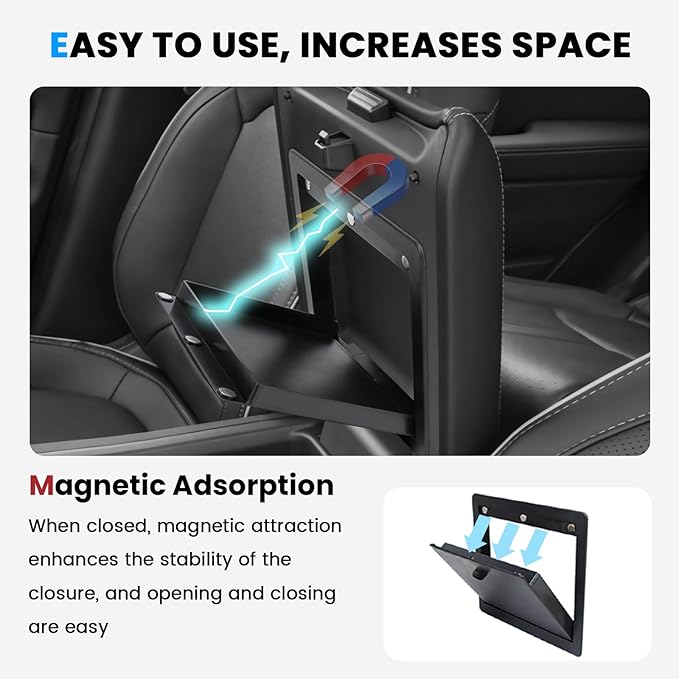 4PCS Center Console Organizer Compatible with 2023-2026 Honda Pilot/2026 Honda Passport Armrest Storage Box Divider Storage Tray & Insert Hidden Storage Box Interior Accessories