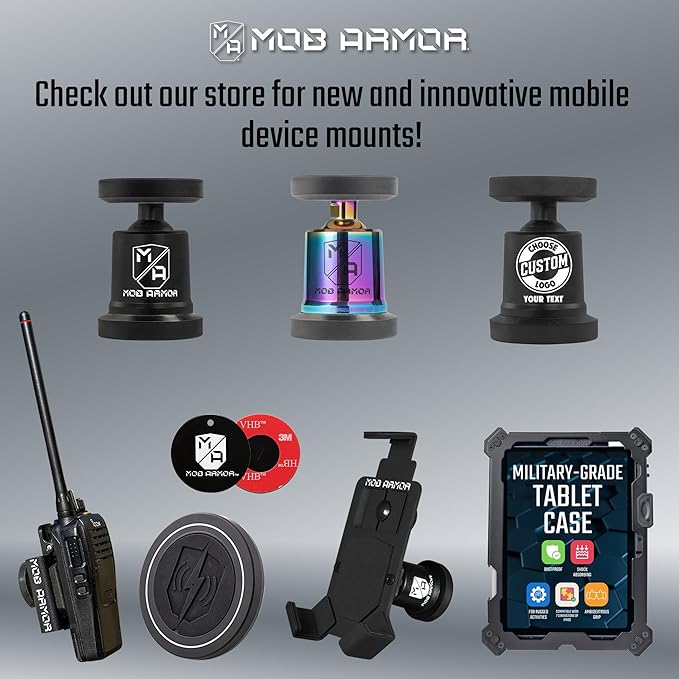 Mob Armor MobNetic Maxx - USA Assembled Magnetic Phone Holder for Car, Magnetic Car Phone Mount, 90-Degree Tilt, 360-Degree Rotation, Aluminum Metal, Compatible with iPhone & Android - Blue