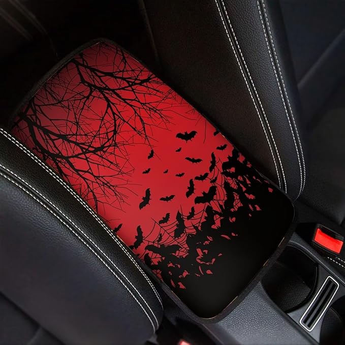 Blood Branch Bat Auto Armrest Box Cover Car Arm Rest Seat Storage Box Mat Arm Rest Cushion Pads Dog & Cat Paws Protector Universal Fit for SUV/Truck/Vehicle