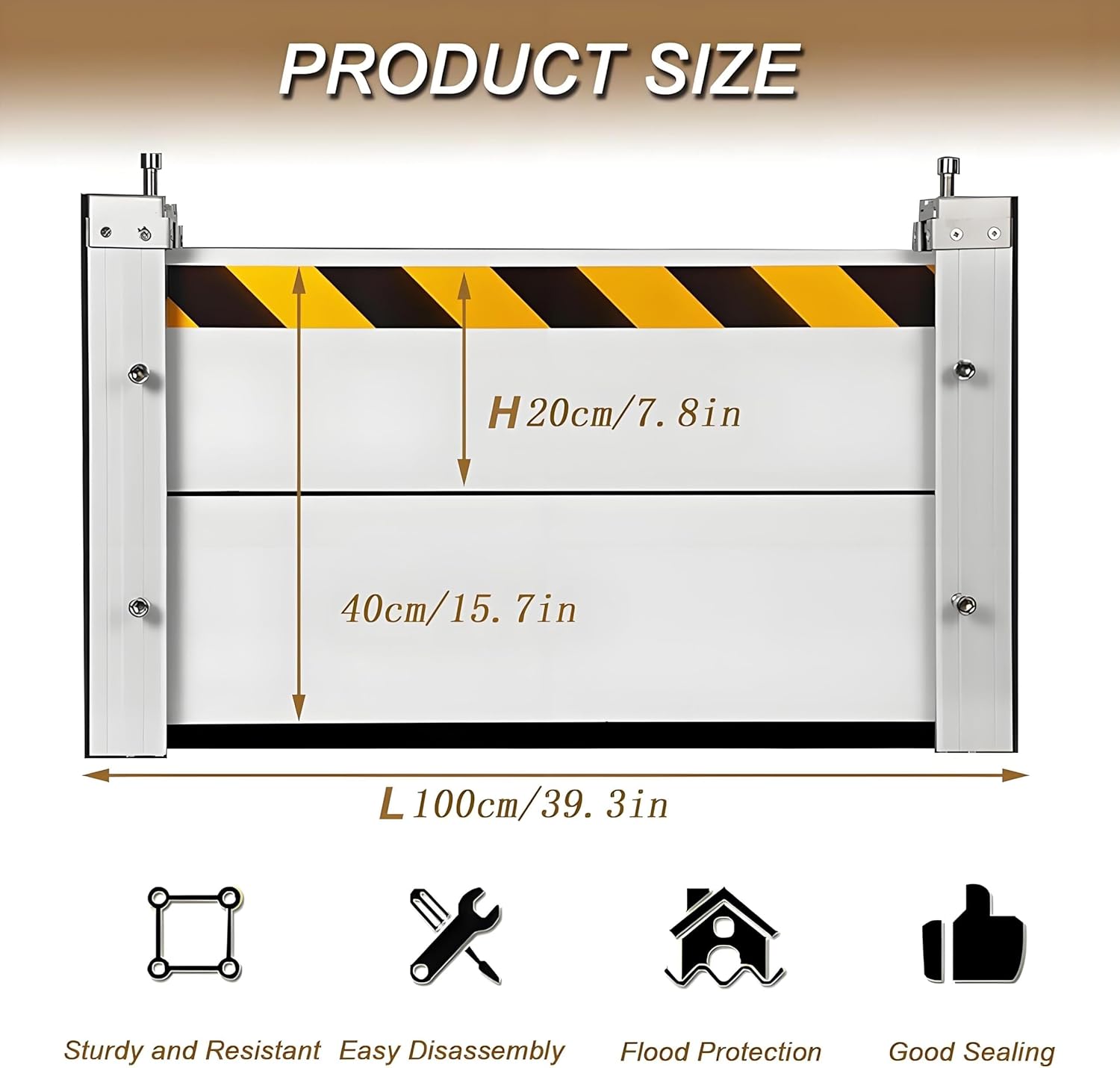 Flood Barriers for Home Exterior,Aluminum Alloy Outdoor Garage Doors Water Barriers for Flooding(H31.5Inch,L15FT)