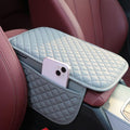 KAELTHAS Comfortable Car Center Console Cushion Armrest Dog Cat Paws Protect Cover Non-Slip with 2 Storage Bags for Cars SUVs CUVs Interior Accessories (Gray)
