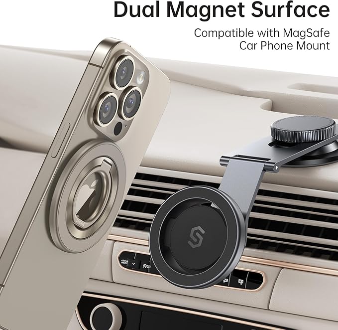 SYNCWIRE Magnetic Phone Ring Holder for MagSafe [2 Pack] - Magnet Cell Phone Grip Stand Finger Ring Kickstand Two-Sided Magnetic Compatible with iPhone 17 Pro Max 16 15 14 13 12 MagSafe Accessories