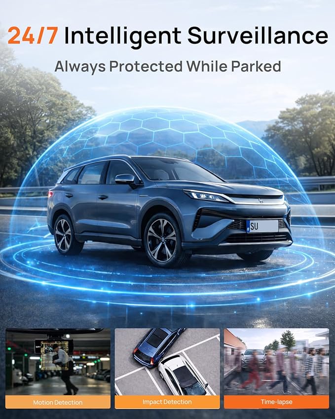 BlackVue SAFY9 2CH 256GB Dashcam - 4K+1080P Dash Cam Front and Rear, HDR Front, AI Night Vision, SD Card Included, Wi-Fi, GPS, 24-Hour Parking Guard, LCD Display