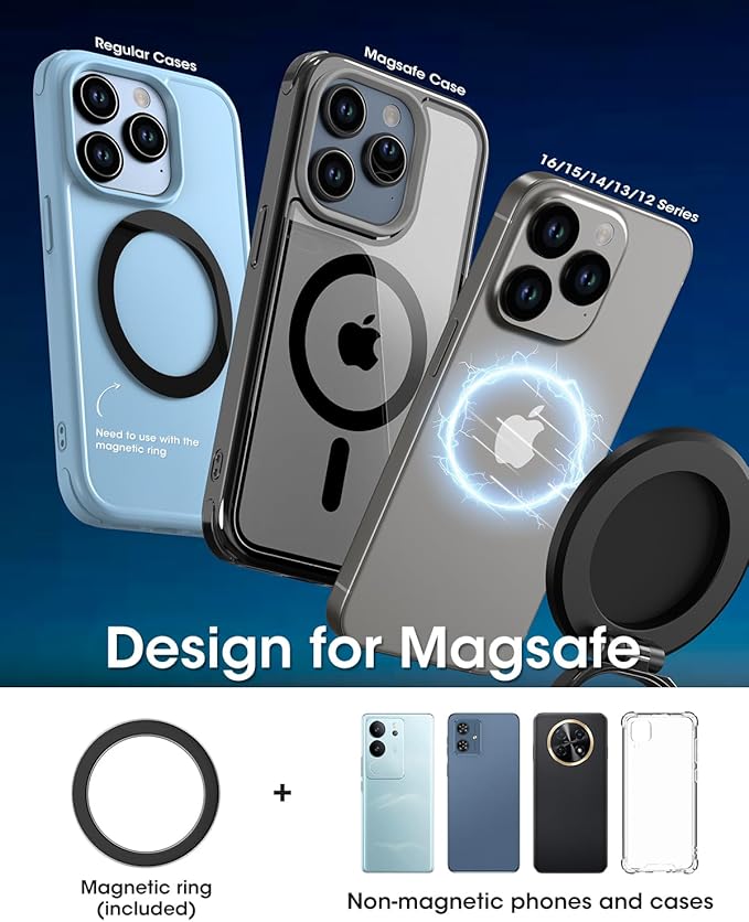 Phone Holder for Car Magsafe, 360° Adjustable 2500gf Strong Magnetic Car Phone Holder, Hands Free Suction Cup Cell Phone Mount for iPhone 16 Pro Max 15 14 13 12