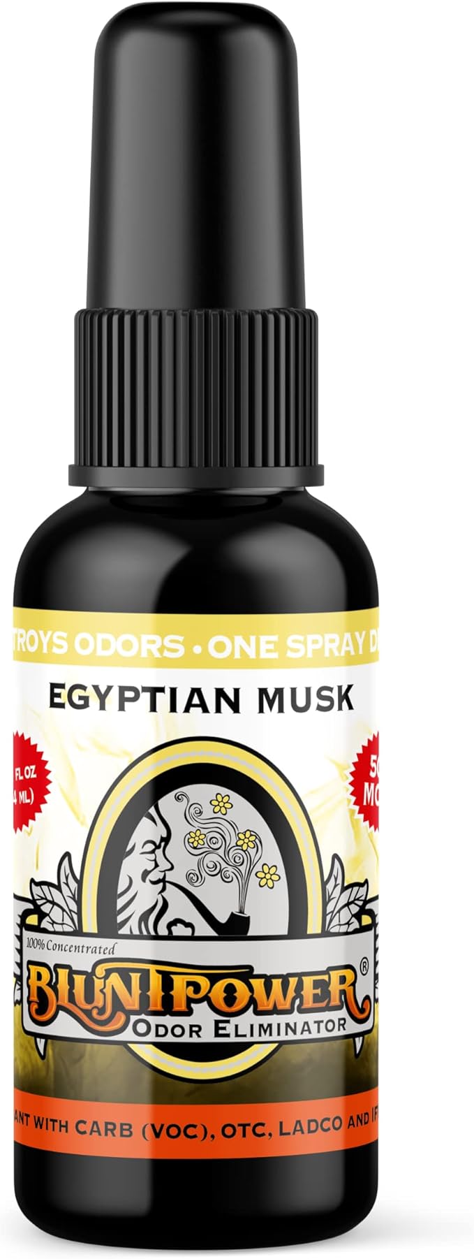 Blunt Power Air Freshener Spray, Oil Based Concentrated Air Freshener and Oil Diffuser, Air Freshener Spray for Car, Room, Bathroom, Odor Eliminator and Room Deodorizer, Egyptian Musk, 1.5 oz, 3 Pack
