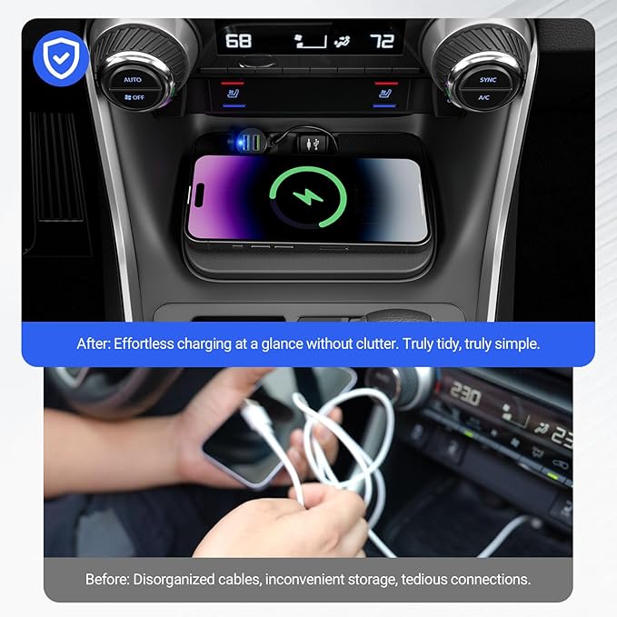Xipoo Car Wireless Charger Compatible with 2019-2025 Toyota RAV4 Charging Tray Magnetic Wireless Phone Charging Pad Replacement for 2019-2025 Toyota RAV4 Accessories