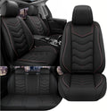 Car Seat Covers for Chrysler Pacifica 2004-2025, Stylish Sport Seat Cover, Premium Nappa Leather Car Seat Cover. Automobile Seat Covers Sets.(Standard 5 Seats/Black)