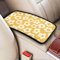 Vintage Groovy Flowers1 Auto Center Console Cover Pad Car Armrest Seat Box Cover Cushion Universal for Most Vehicle SUV Truck Car Accessories Decor