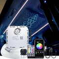 AKEPO 32W RGBW Twinkle APP Fiber Optic Lights Kit Music Activated Star Ceiling Sky Light, with 800pcs of 16.4ft/5m Mixed Dia. (0.75+1+1.5mm) Optical Fiber Cable and Crystals for Car & Media Room Decor