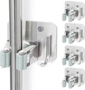 Broom Holder Wall Mount Screw Drilling, Sturdy Heavy Duty Stainless Steel Mop Gripper Rack Perforated, Perfect for Laundry Room Organizer, Fit with Laundry Kitchen Garage Garden Storage System