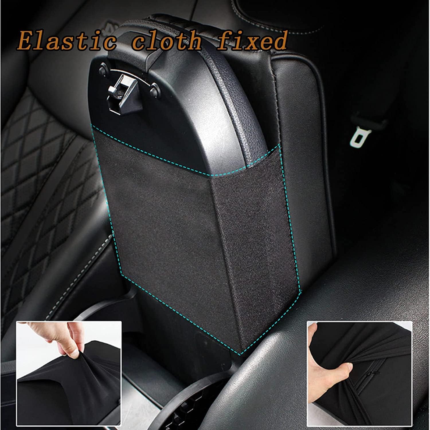 Car Center Console Cover, Memory Foam Car Armrest Cushion, Beige Auto Arm Rest Pad, Leather Arm Rest Covering Car, Hand Rest Pillow for SUV/Truck/Vehicle (Beige)