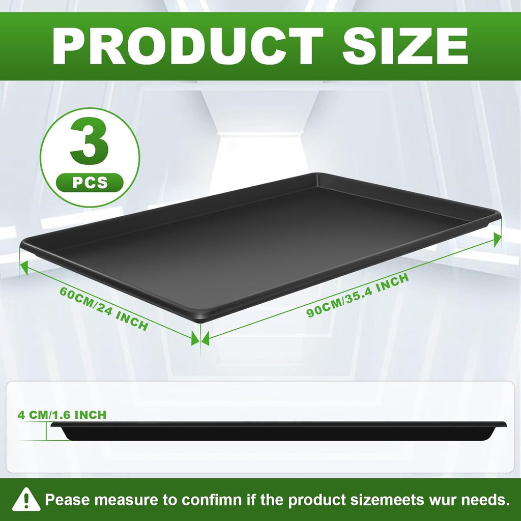3 Pcs Extra Large Oil Drip Pan for Under Car - 35.4 x 24 x1.6 Inches, Hard Plastic Auto Oil Drip Tray, Oil Catch Pan Replacement Tray to Keep Garage Floor Show Room Driveway Safe and Clean