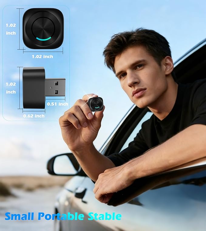 KAIY Wireless CarPlay Adapter for iPhone, 2-in-1 Android Auto Wireless Dongle for Wired Cars, Compatible with Apple CarPlay & Android Auto, No Lag USB A/C Plug & Play Stable Connection