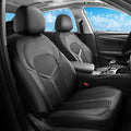 FLORICH Car Seat Covers Front Seat, Universal Seat Cover 2 Seats, Automotive Seat Covers with Mesh Leather, Waterproof Car Seat Protector, Breathable Car Seat Cushion for Most Car SUV Truck, Black