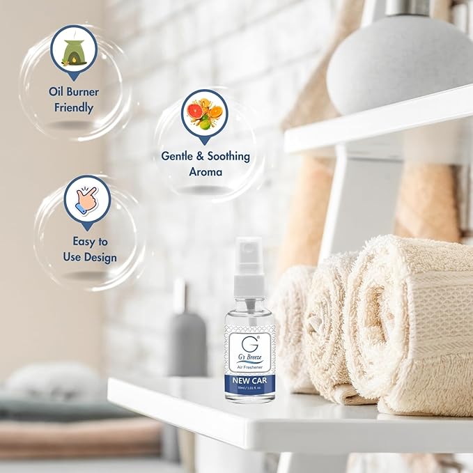 G's Breeze New Car Air Freshener – Crisp & Fresh Scent Inspired by Luxury Vehicles – Long-Lasting Freshness for Car, Home & Office – Enjoy a Refreshing Clean Aroma & Elegant Atmosphere Anywhere