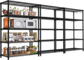 PrimeZone Wire Metal Storage Shelves - 5 Tier Adjustable NSF Certified Heavy Duty Garage Shelving Unit Organizer Rack, Steel Utility Shelf for Kitchen, Pantry, 35.5" W x 14" D x 72" H, Black, 3 Packs