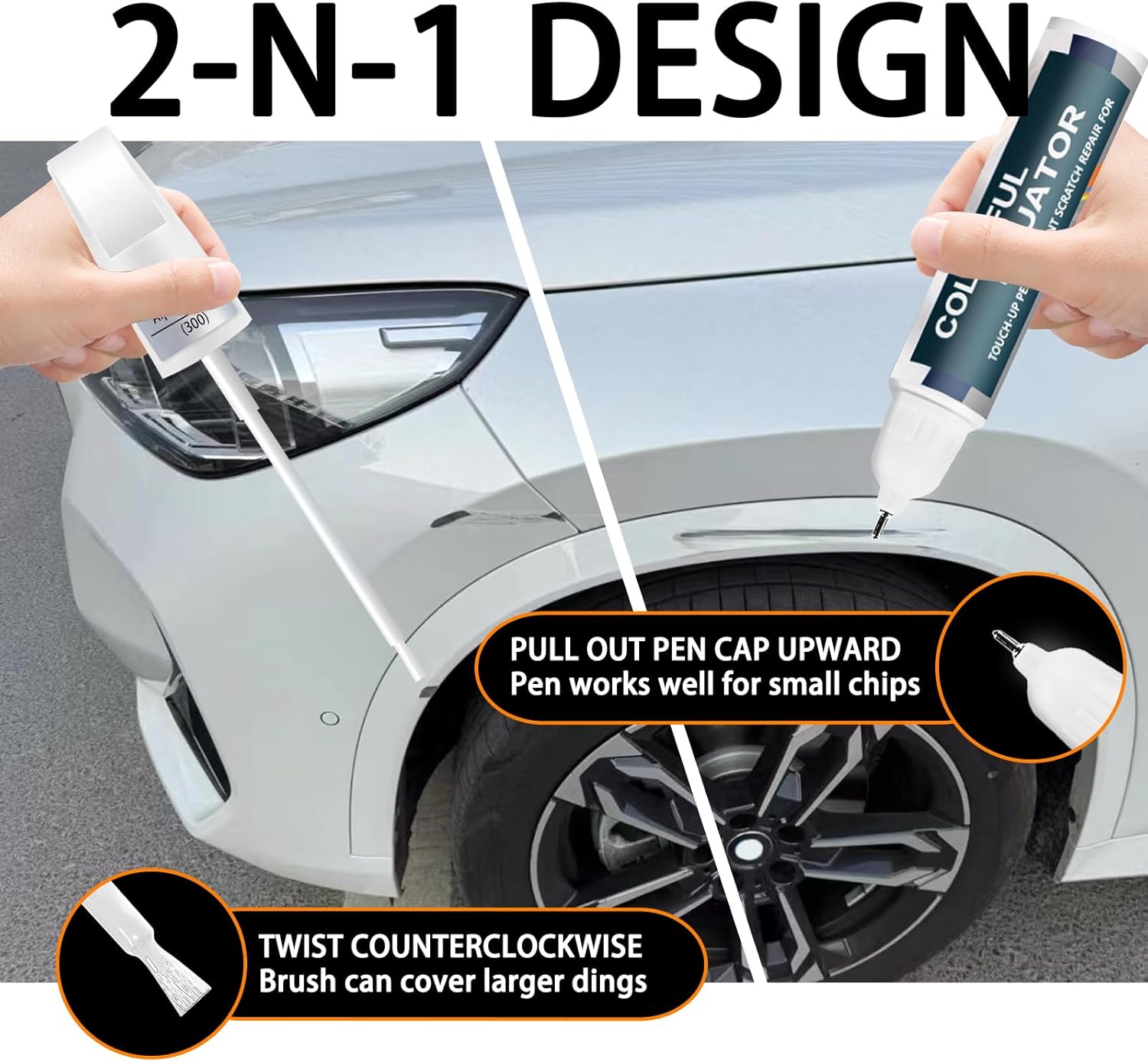 Skyscraper Grey Metallic(C4W/C54) Touch Up Paint for BMW, Car Paint Pen Scratch Repair Two-In-One Touch Up Paint, Premium Car Scratch Remover for Deep Scratches