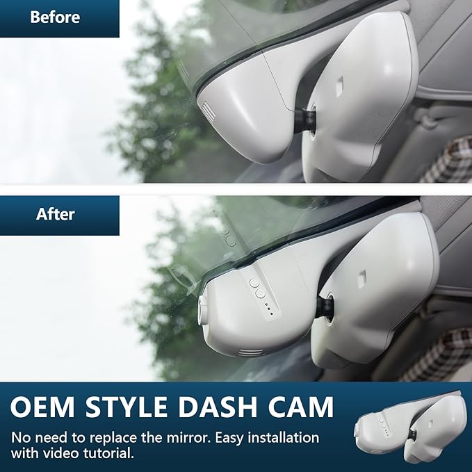Mangoal Front 4K & Rear 1080p Dash Cam Custom fit for Audi (Model B Gray) A4 A6 Allroad A3 A5 A6 Q5 A8 S8 A7 S5 Q3 S3 S7, Integrated OEM Look, WiFi & Free App, 128GB Card