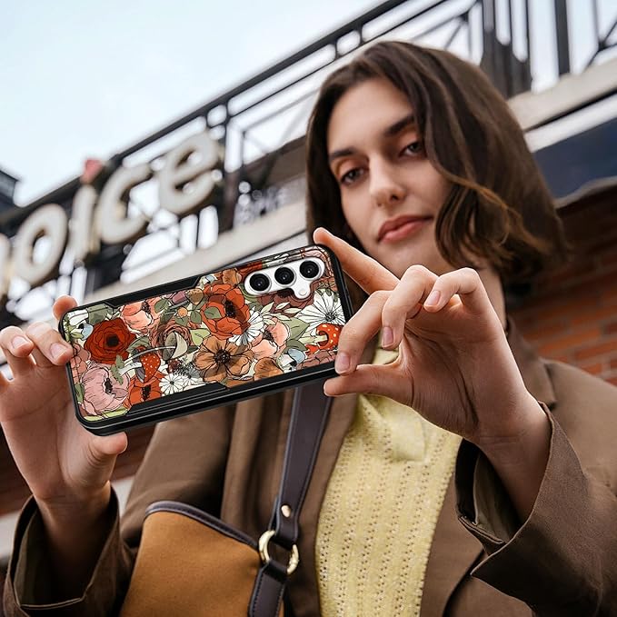 for Samsung Galaxy A14 5G Phone Case - Compatible with MagSafe Women Girls Cute Magnetic Protective Cover Girly Mushroom Flower Heavy Duty Shockproof Design for Samsung Galaxy A14 5G Cases