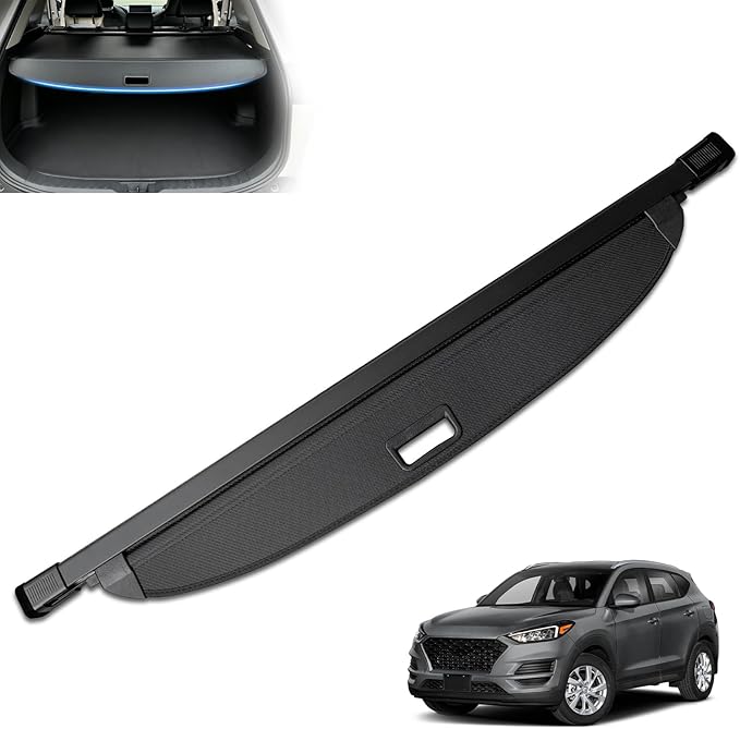 MIALUTY® Cargo Cover for 2015-2020 Hyundai Tucson Retractable Trunk Cover Tucson Accessories Anti-Peeping Anti-Theft Privacy Screen,Trunk Luggage Shield Shade Carbon Fiber Texture