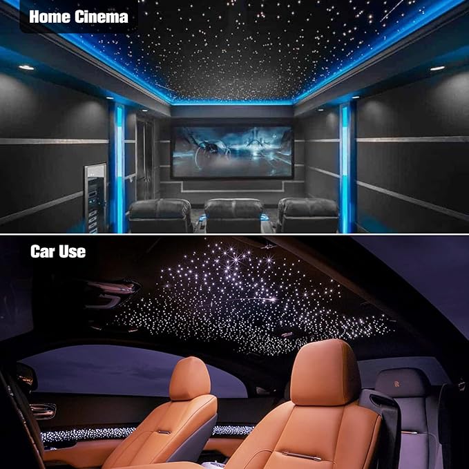 CHINLY Starlight Headliner Kit,650pcs 9.8ft 0.03in Star Light Headliner Kit,Twinkle Star Lights for Car,RGBW+APP+Remote Fiber Optic Lights Star Headliner Kit,Car Star Lights for Ceiling Car,Theater