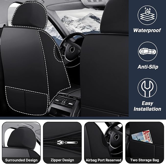 Car Seat Cover 7 Seats for Hyundai Palisade 2020-2025, Durable Wear Resistant Waterproof Sport Seat Covers, Breathable No Odor Premium Leather Vehicle Seat Covers.(Luxury,Black Red)