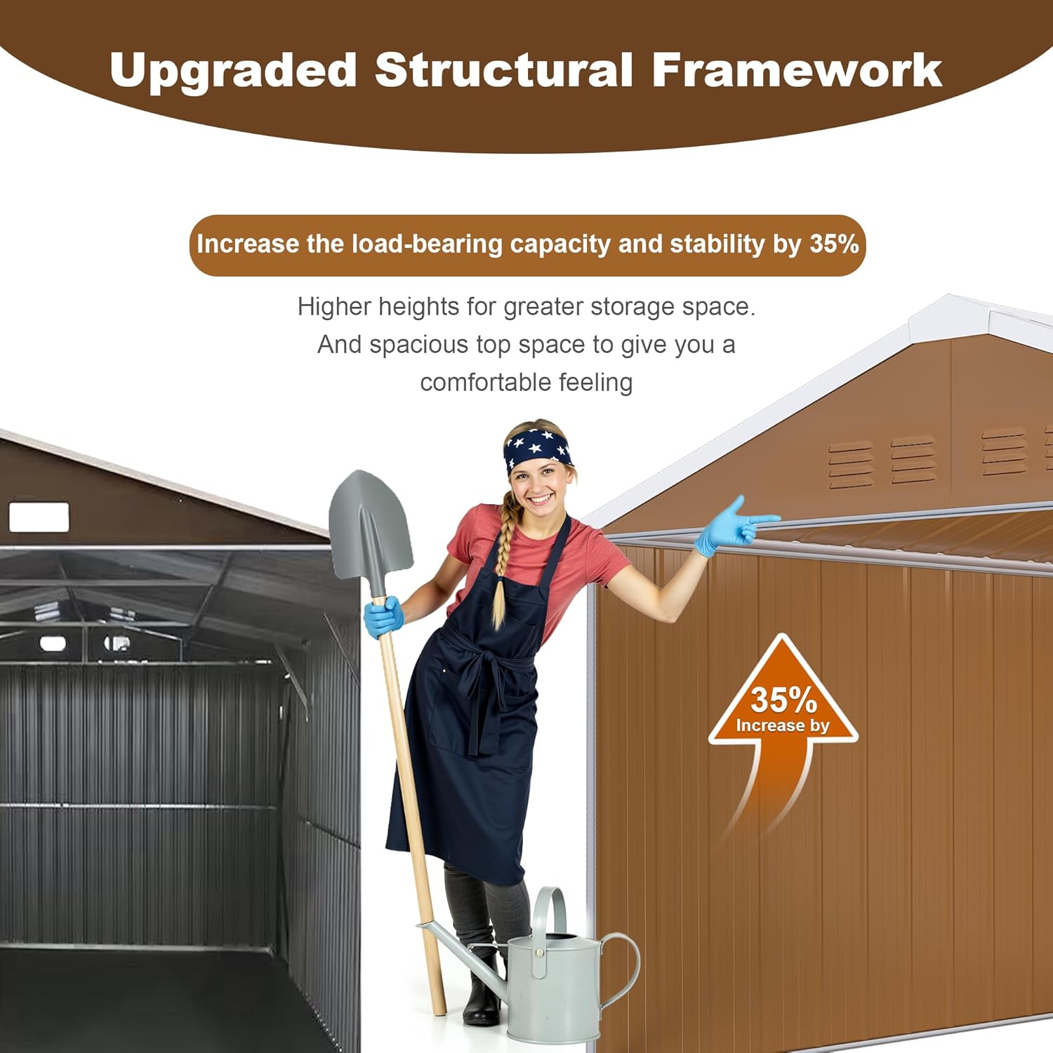 12 x 10 FT Outdoor Storage Shed, Metal Garden Tool Shed with Slooping Roof, Lockable Doors and Windows, All-Weather Weatherproof Blike shed for Garden, Patio, Lawn, Yellow