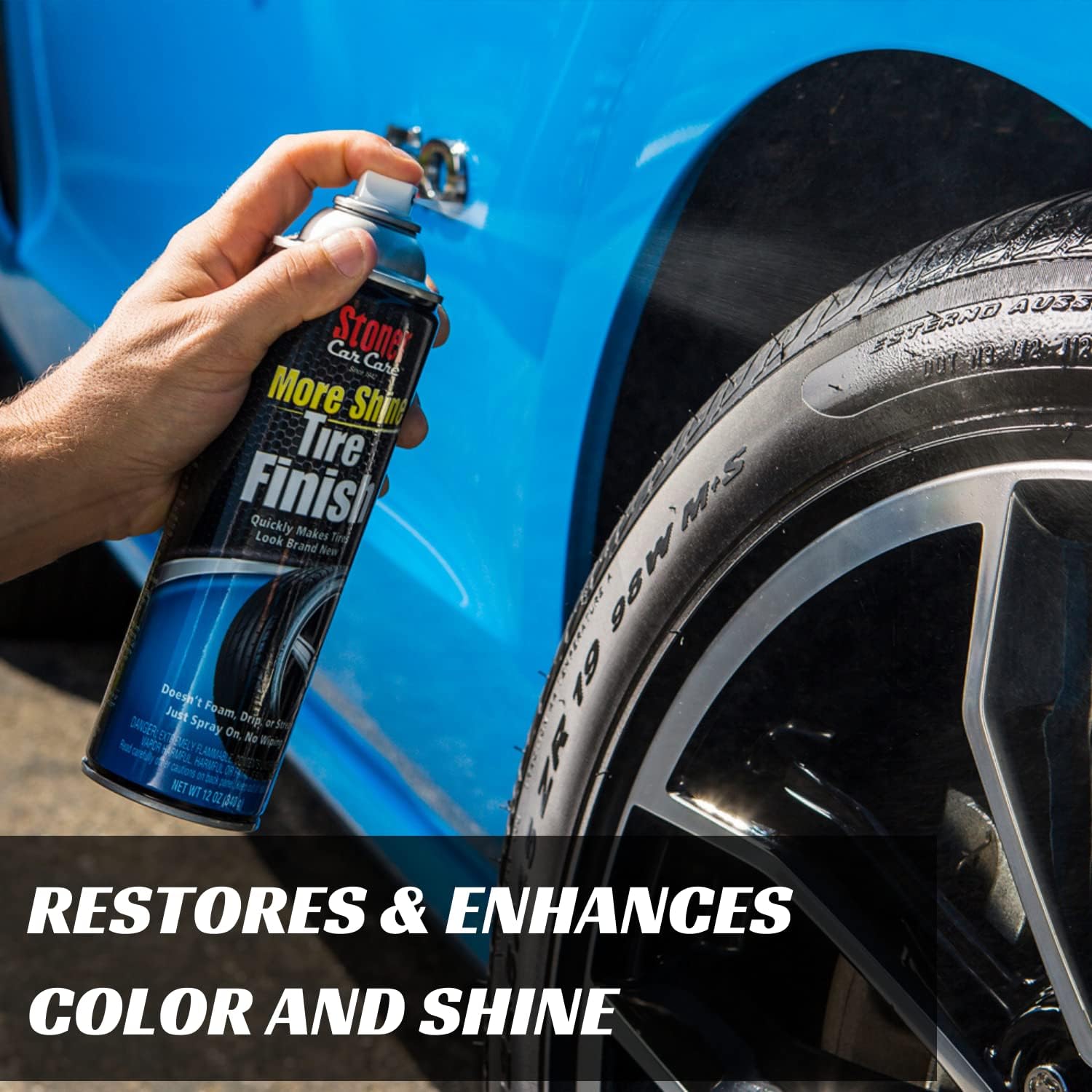 Stoner Car Care 91094-2PK More Shine Tire Finish for Tire and Wheel Care Creates a Long-Lasting, Rain-Resistant Tire Shine, Makes Faded Tires Look New, Non-Greasy Formula, 12 Oz, Pack of 2