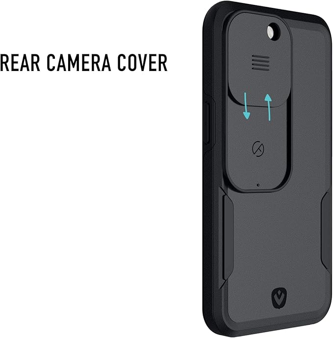 Spy-Fy iPhone 13 Pro Case with Camera Covers Front and Rear | Protect Your iPhone and Privacy | 6-Foot Drop Proof | 6,1 Inch | Camera Protection by Valenta. Black