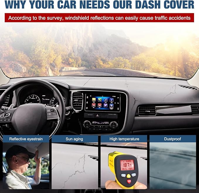 Dashboard Dash Cover Mat Carpet Compatible with 2020 2021 2022 2023 2024 Nissan Sentra