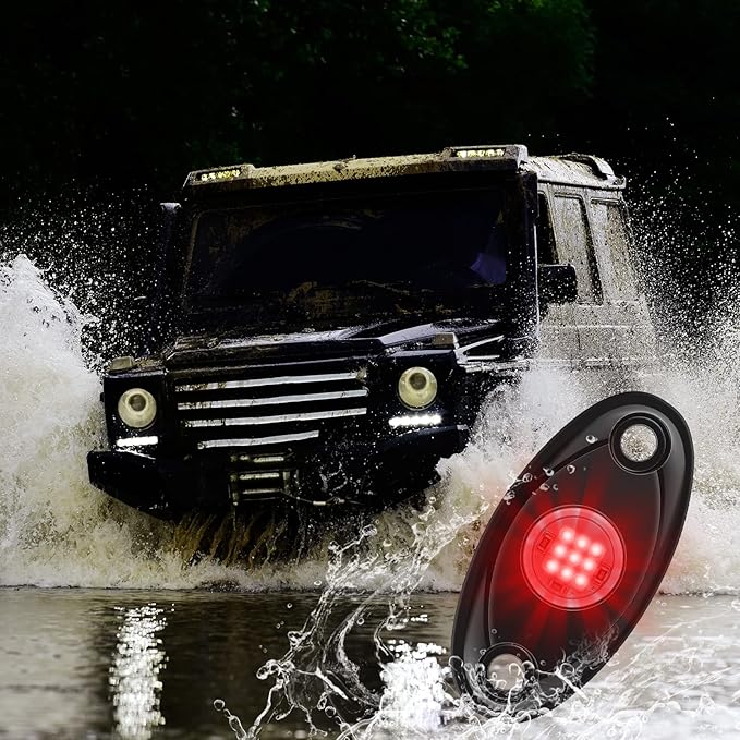 Macarrie 12 Pods Rock LED Lights for Car SUV Underglow Lights Waterproof Neon Trail Rig Lamp Lighting for Truck Motorcycle Boat ATV UTV and More(Red)