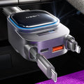 LISEN Only for Trucks 96W Fast Charging Retractable Car Charger[USB C Cable & L Cable], 4 in 1 Retractable Car Charger Fast Charging for iPhone 17 Pro Max 16 15 14 13, Samsung Galaxy S25/24,Grey