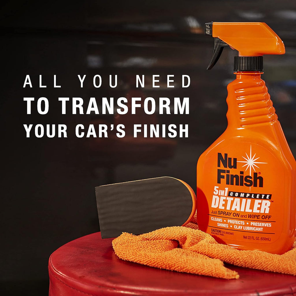 Nu Finish Quick Clay Car Kit with Clay Block, 5-in-1 Detailer and Cloth (3 Items)