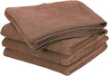HARFINGTON 4 Pack Microfiber Cleaning Cloth, 20" x 10" Multi-Functional Cleaning Towels Reusable Absorbent Rags for Car Wash Kitchen Household Window Clean, Brown
