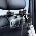 1 Pack Headrest Hook for Car Seat Back with Magnetic Phone Holder, Multifunctional Car Seat Hooks for Purses and Bags Handbag Grocery Bag, Purse Hanger Car Organizers and Storage Accessories