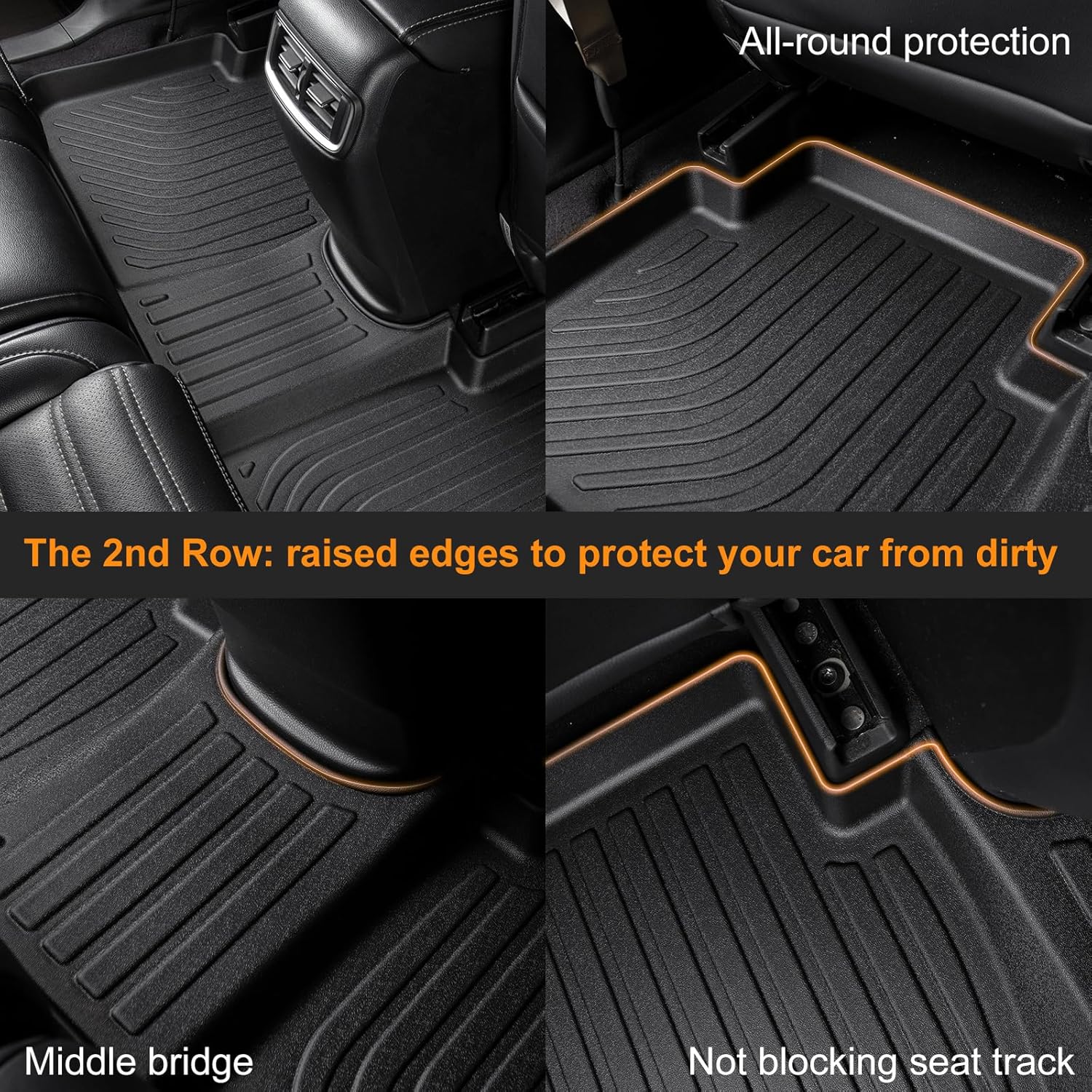 Binmotor-Floor Mats & Cargo Liner for TLX 2021-2025(for AWD & FWD), Front & 2nd Row & Rear Cargo Mat TPE All Weather Car Mats Custom Fit Floor Liners Waterproof Mat TLX Accessories