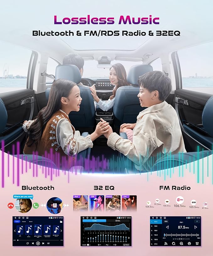 Android Car Stereo for Nissan Altima 2008-2012 with Wireless CarPlay Android Auto, 4Core 4G+64G 9 Inch Touchscreen Car Radio Mirror Link GPS Navigation WiFi Bluetooth FM RDS EQ SWC Backup Camera