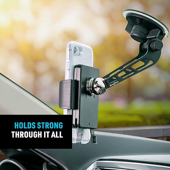 Nite IZE Steelie Squeeze Windshield Kit - Universal Windshield Magnetic Car Mount Holder