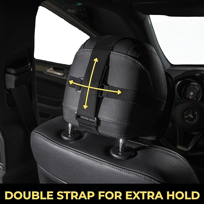 Car Headrest Pillow Memory Foam Soft Neck Support Comfortable Ergonomic Design Car Seat Headrest Pillow Universal Fit Travel Seat Pillow for Pain Relief While Driving Lord AutoFashion (1PC) (Black)