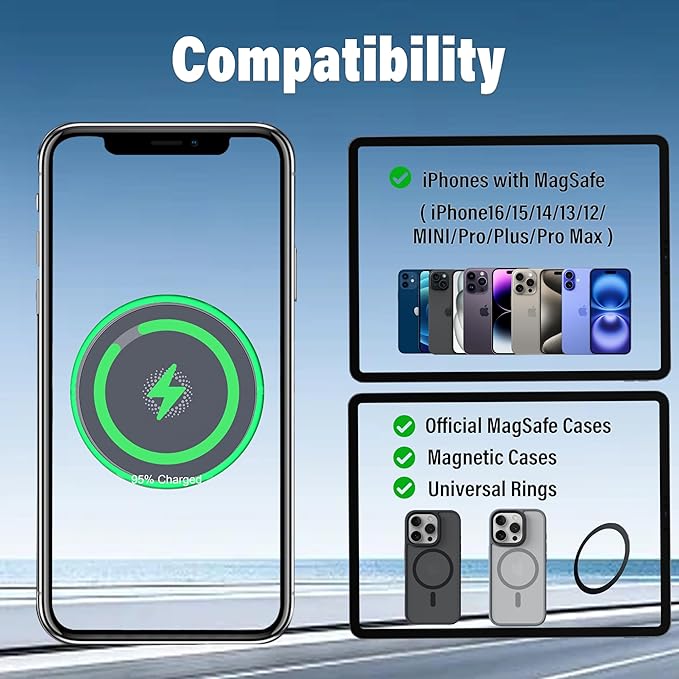 Car Phone Holder for Kia EV9 2024 2025 2026 Accessories Apply to 12.3 Inch Touch Screen 15W Fast Wireless Charger Screen Fixed Clip Cell Phone Mount Hands-Free 360 Degree Rotation