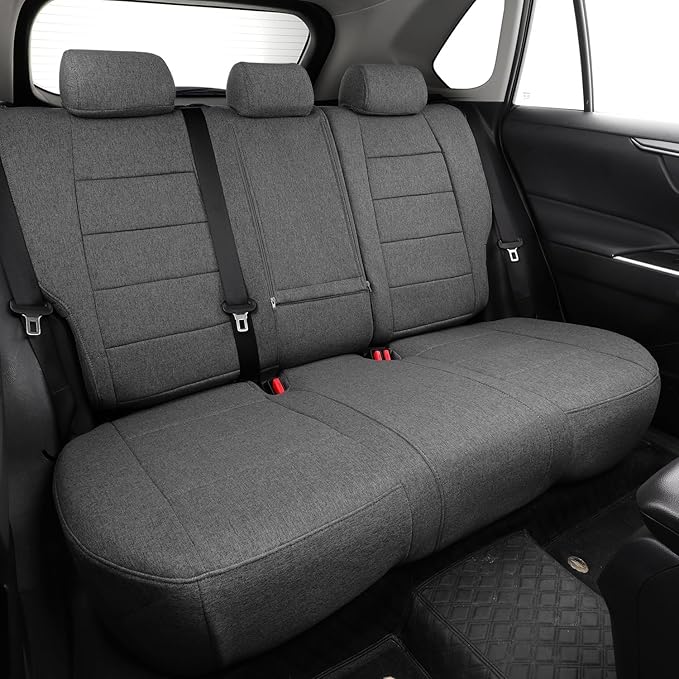coverdream 2026 Rav4 Seat Covers Custom Fit for 2026 Toyota Rav4 Hybrid (Woodland/Limited) SUV,Full Set Polyester Car Seat Protector Grey