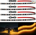 YM E-Bright 4Pcs Led Strip Lights for Car, 24inch Waterproof IP68 Car Underglow Strip Lights Decoration 36SMD 12V Led Interior Exterior Lights Strip for Cars Motorcycles Truck Golf Cart Boat - Yellow