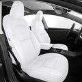 AOMSAZTO Car Seat Cover for Tesla Model 3 2024 2025 (Not for Performance) - Full Set Customized White Seat Covers (with Armrest Cover)