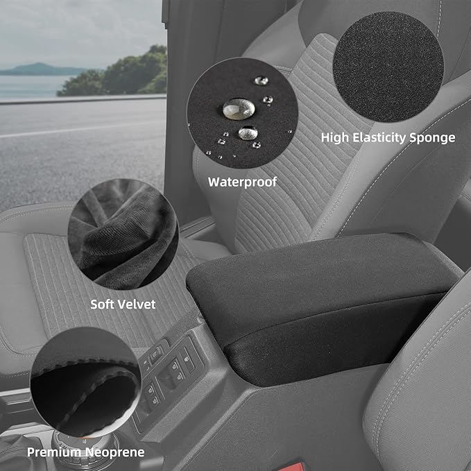 JeCar Center Console Pad Neoprene Armrest Cushion Cover Interior Accessories for Ford Bronco 2021-2022