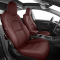AOMSAZTO Car Seat Cover for Tesla Model 3 2017 2018 2019 2020 2021 2022 2023 Customized Faux Leather Seat Covers - Full Set Wine Red