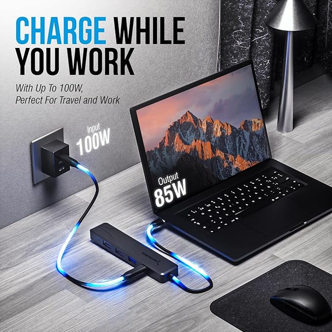 SABRENT USB C Hub, USB C to HDMI 4K@60Hz, Type C Hub Multiport Adapter, 100W Power Delivery, Compatible with MacBook, Laptop (HB-TC5P)