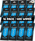 Fortress Car Interior Wipes (25 ct, Pack of 16) for Car Interior Cleaning, Dashboard, Seats, Detailing, and Steering Wheel [Travel Size] Skin-Safe Car Interior Cleaner Supplies